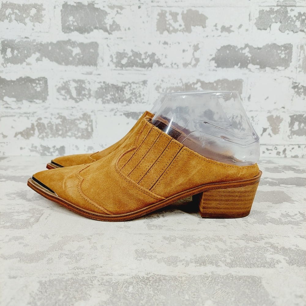 NEW Chinese Laundry Los Angeles Tan Brown Leather Western Mules V69